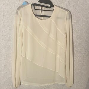 NWT Willie Smith Cream Layered Blouse Delicate Graceful Romantic Classic Chic